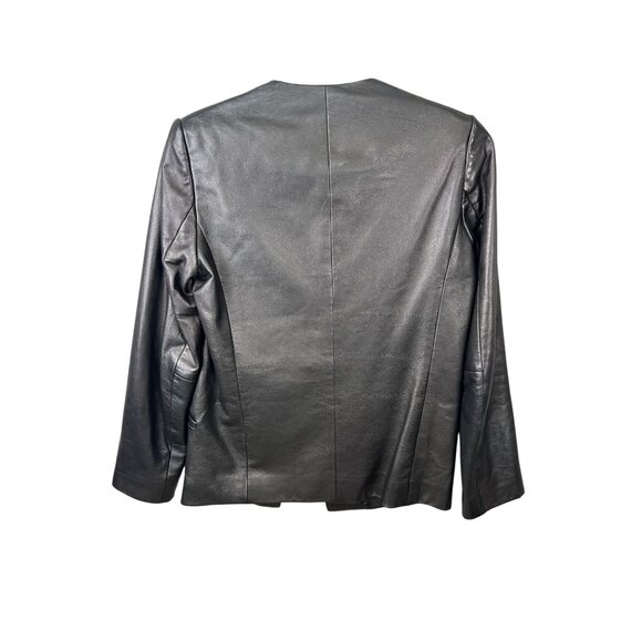 Michelle & Mason Womens Leather One Button Blazer - Picture 2 of 3